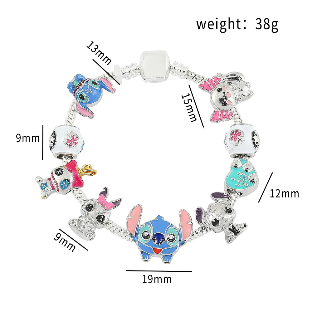 Stitch Boncuklu Charm Bileklik
