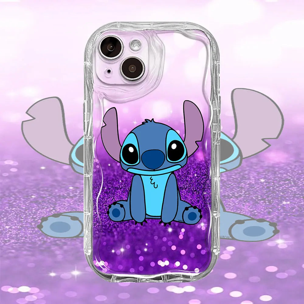 Stitch Desenli Şeffaf iPhone Kılıfı