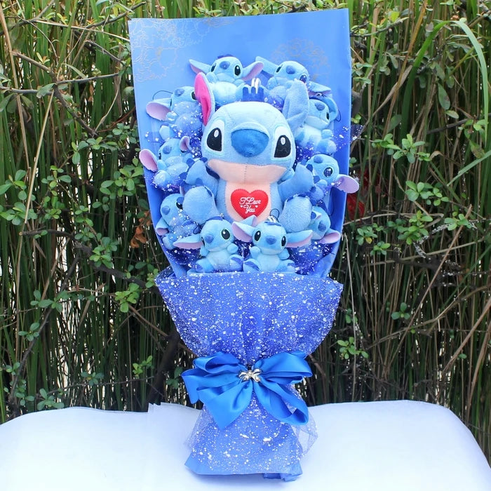 Kawaii Stitch Sabun Çiçekli Peluş Oyuncak