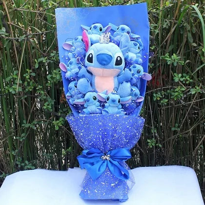 Kawaii Stitch Sabun Çiçekli Peluş Oyuncak