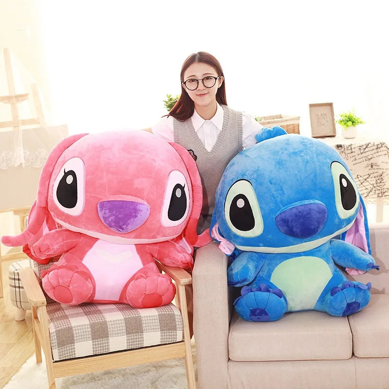 35–65cm Disney Aoger Lilo & Stitch Angel Peluş Oyuncak – Kawaii Yastık, Sevimli Hediye Serisi
