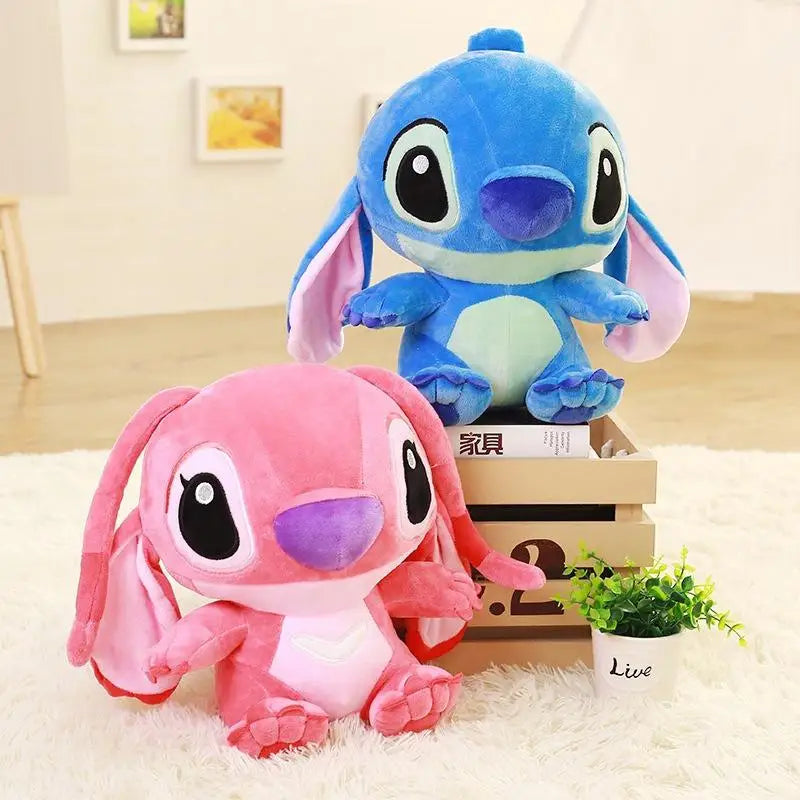 35–65cm Disney Aoger Lilo & Stitch Angel Peluş Oyuncak – Kawaii Yastık, Sevimli Hediye Serisi