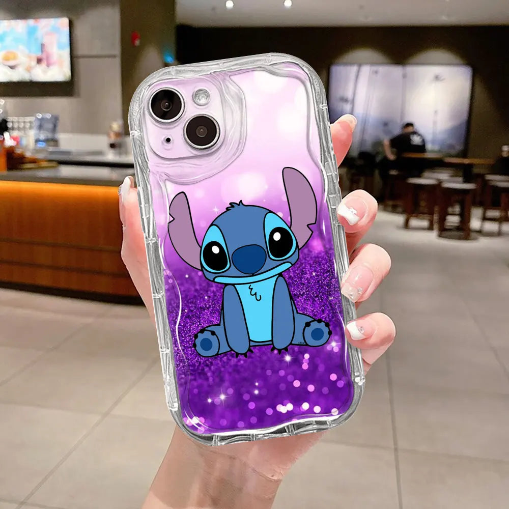 Stitch Desenli Şeffaf iPhone Kılıfı