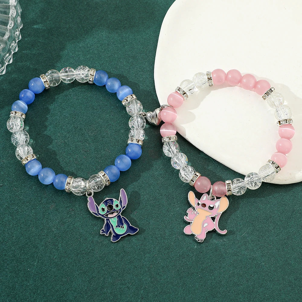Stitch & Angel Çift Mıknatıslı Bileklik Seti