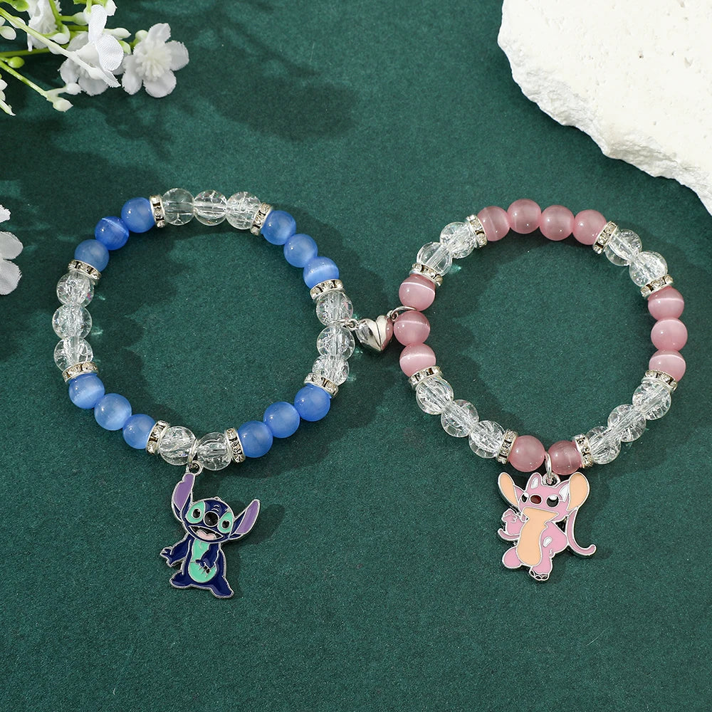 Stitch & Angel Çift Mıknatıslı Bileklik Seti