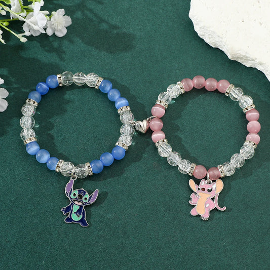 Stitch & Angel Çift Mıknatıslı Bileklik Seti