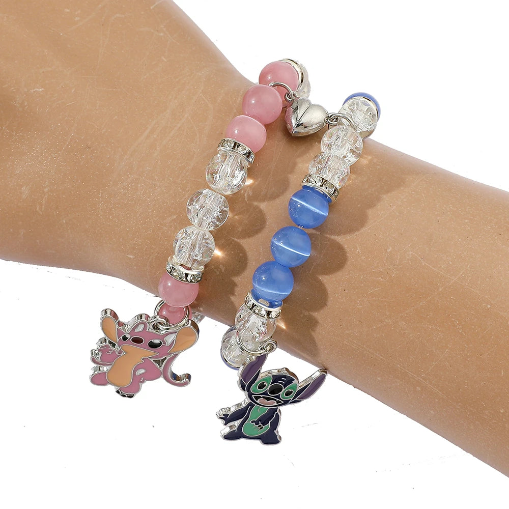 Stitch & Angel Çift Mıknatıslı Bileklik Seti