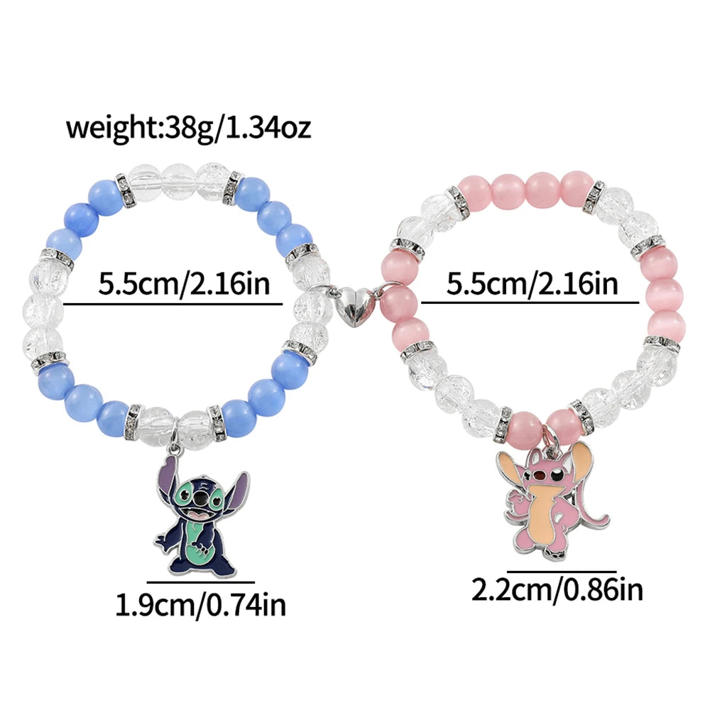 Stitch & Angel Çift Mıknatıslı Bileklik Seti