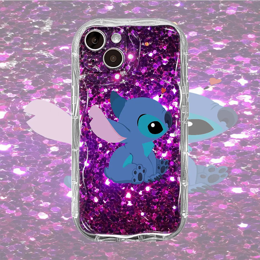 Stitch Desenli Şeffaf iPhone Kılıfı