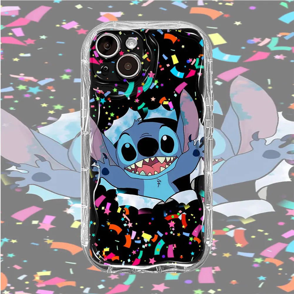 Stitch Desenli Şeffaf iPhone Kılıfı