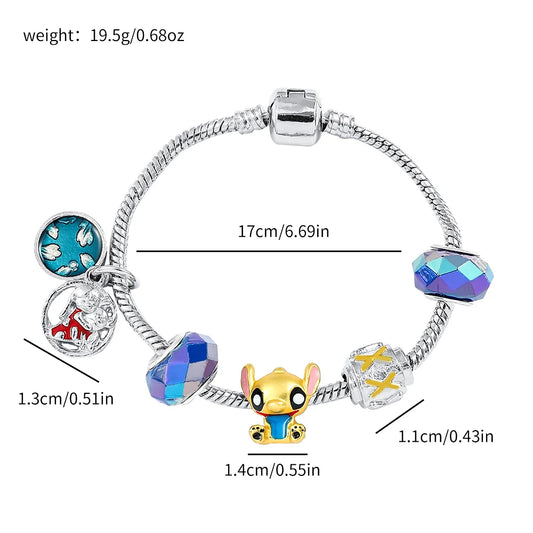 Stitch Boncuklu Charm Bileklik
