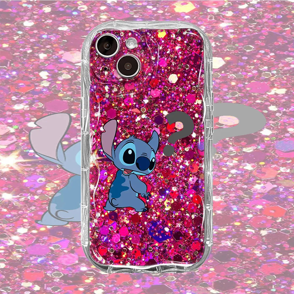 Stitch Desenli Şeffaf iPhone Kılıfı