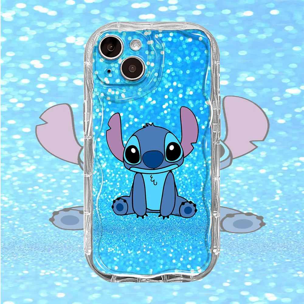 Stitch Desenli Şeffaf iPhone Kılıfı