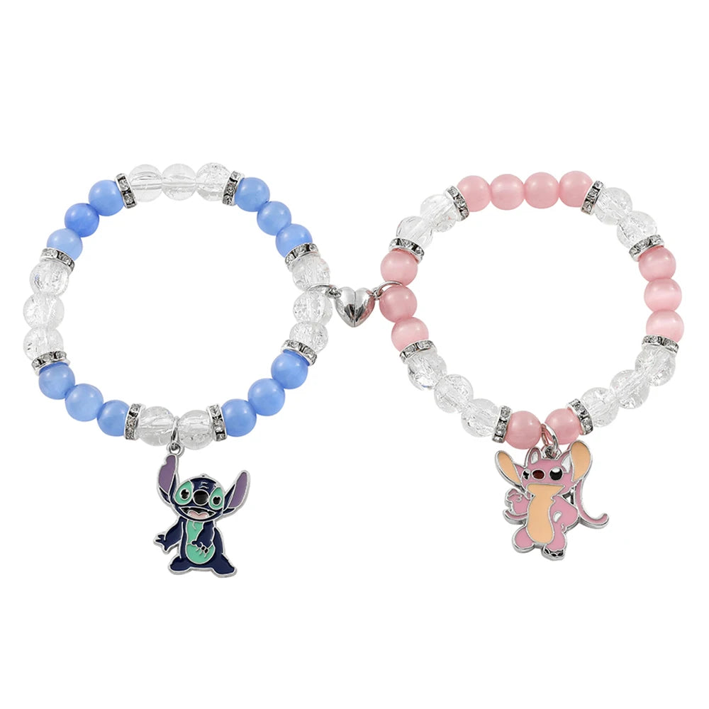 Stitch & Angel Çift Mıknatıslı Bileklik Seti